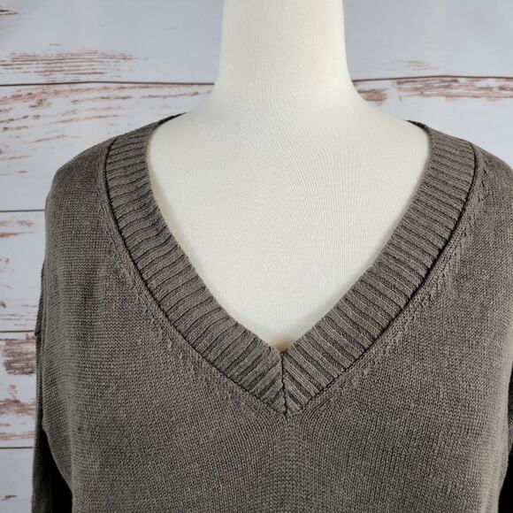 Eileen Fisher Organic Linen V-Neck Sweater Brown XS - Picture 4 of 6
